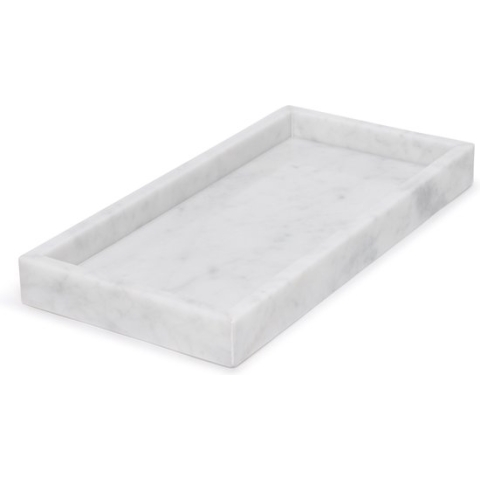 Marmer - dienblad - wit marmer - 30x15cm - rond marmer dienblad - vierkant marmer dienblad - decoratie schaal - tapasplank - serveerplank