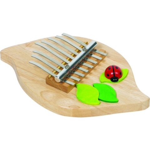 Piano: LIEVEHEERSBEESTJE L22cm, 8 tonen in metaal, hout, in