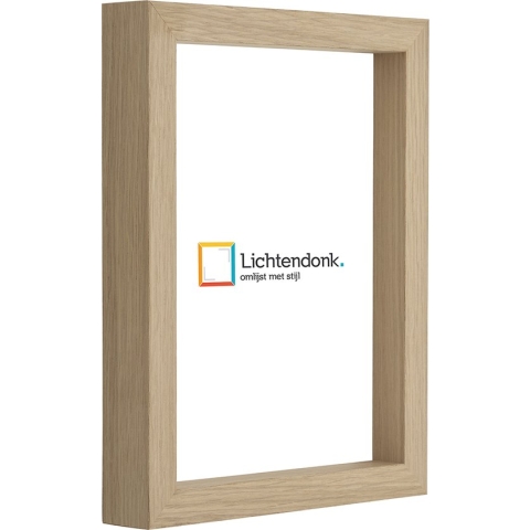 Fotolijst - Eiken - 3 cm hoog profiel - Fotomaat 50x70 - Ontspiegeld glas - Art.nr. 10106411550701