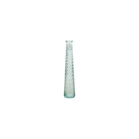 Decoris Vaas/bloemenvaas van gerecycled glas - D7 x H32 cm - transparant