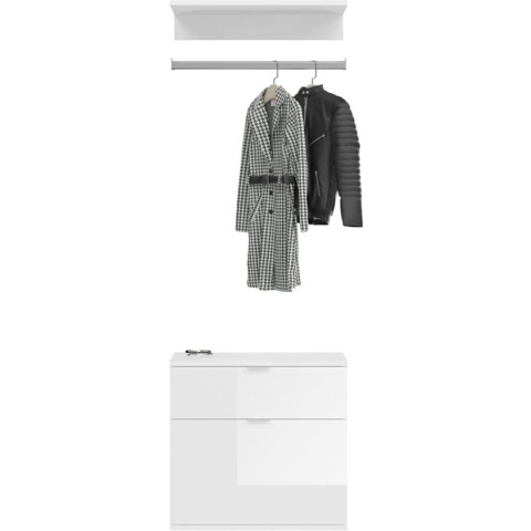 ProjektX garderobe opstelling 1 deur, 1 lade wit.