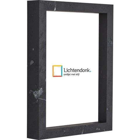 Fotolijst - Zwart Marmer - 3 cm hoog profiel - Fotomaat 28x35 - Ontspiegeld glas - Art.nr. 10106421428351