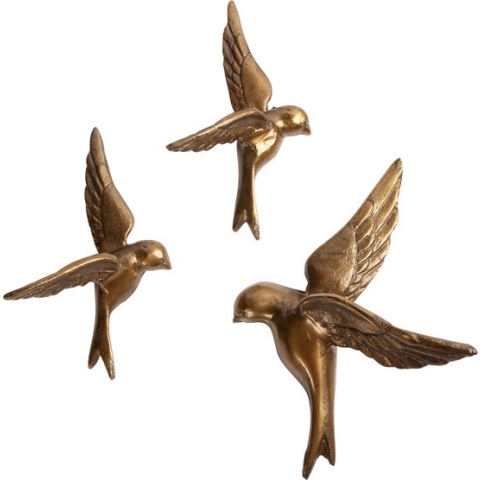 BePureHome Avaler Too Vogels - Metaal - Antique Brass - Set van 3