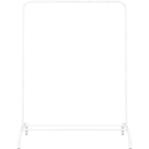 QUVIO Kledingrek met schoenen legruimte - Kledingstandaard met enkele stang - Kledingkast - Garderoberek - Garderobekast - Kledingrek metaal - Schoenenrek - 40 x 110 x 150 cm (lxbxh) - Wit