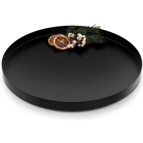 Decoratief dienblad, rond, diameter 30 cm, dienblad van roestvrij staal, antislip cosmeticadienbladen van metaal, decoratieve borden voor adventskrans, borden, dessert, cosmetica, sieraden,