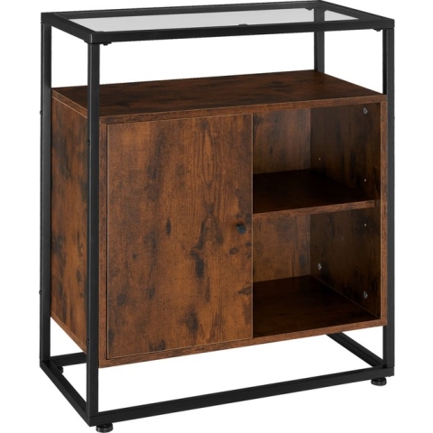 tectake - Wandkastje Conventry 70x38x80,5cm - industrieel - donkerbruin - 404688