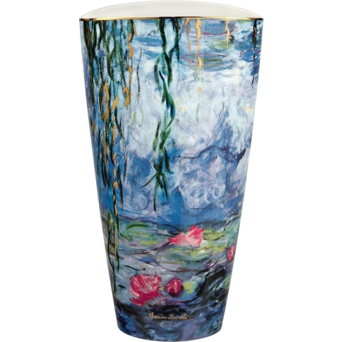 Goebel - Claude Monet | Vaas Waterlelies met wilg 28 | Artis Orbis - porselein - 28cm - met echt goud
