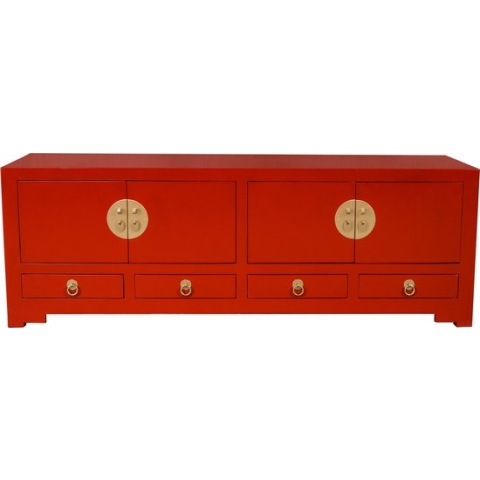 Fine Asianliving Chinese TV Kast Lucky Rood - Orientique Collectie B130xD40xH45cm Chinese Meubels Oosterse Kast