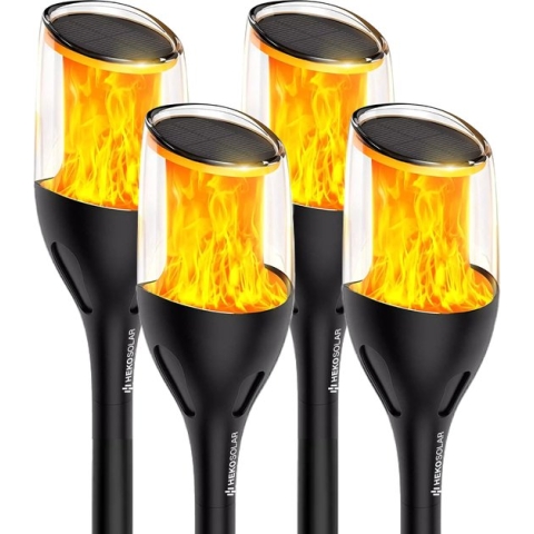 HEKO Solar® Tuinverlichting Torch - 4 Stuks - Fakkels - Op Zonne-Energie - Automatisch Aan/Uit - Eenvoudige Installatie