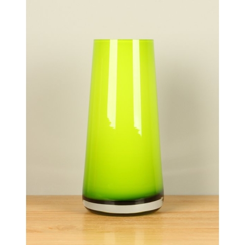 Glazen vaas appelgroen, 35 cm - vaas, bloemenvaas groen, glasvaas (pol-002)