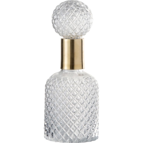 J-Line Fles+Stop Deco Relief Glas Transparant Small