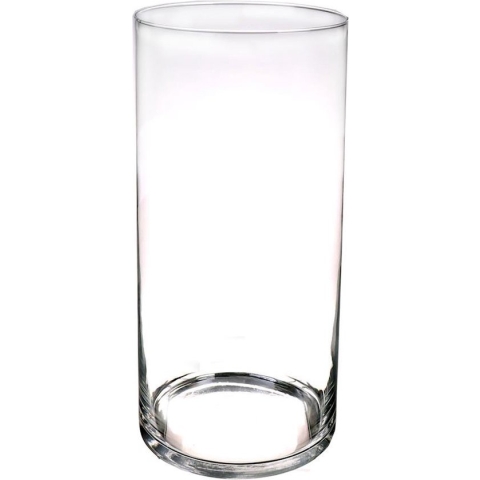 Glazen cilinder bloemenvazen 40 x 19 cm - Transparant - Vazen/vaas - Boeketvazen