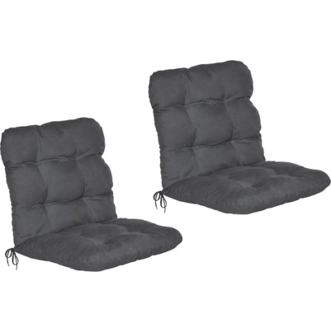 Beautissu Flair NL – Set van 2 Tuinkussen Lage Rug Antraciet – 100x50 cm – Zitkussen Matraskussen voor Tuin Meubelen
