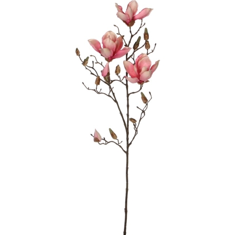 Mica Decorations Magnolia Kunstbloem - H88 cm - Roze