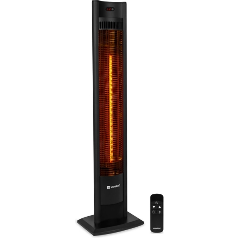 VONROC Terrasverwarmer Filicudi – Infrarood - 2000W – Hoog rendement - Carbon element – 2 verwarmingsstanden – LCD Scherm - Incl. Afstandsbediening
