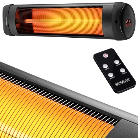 Monzana Infraroodstraler 2500W - Incl. Afstandsbediening – Zwart
