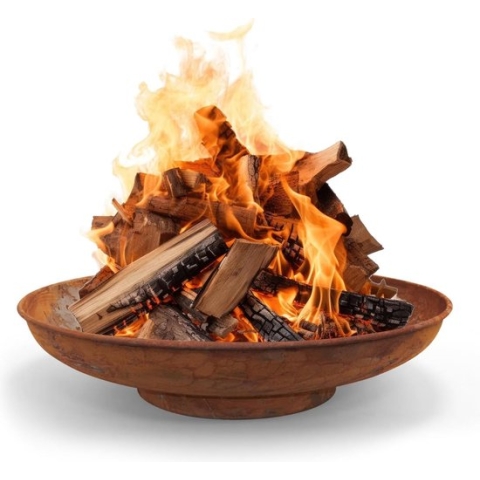 HEAT Vuurschaal Classic Ø 60 cm Roest - L 60 x B 60 x H 16 cm - Staal - (Roest)bruin- Vuurkorf - Vuurschaal BBQ - Vuurschaal voor buiten - Terraskachel - Tuinkachel Terrashaard - Vuurkorf voor buiten - Vuurkorf BBQ - Vuurton - Terraskachel