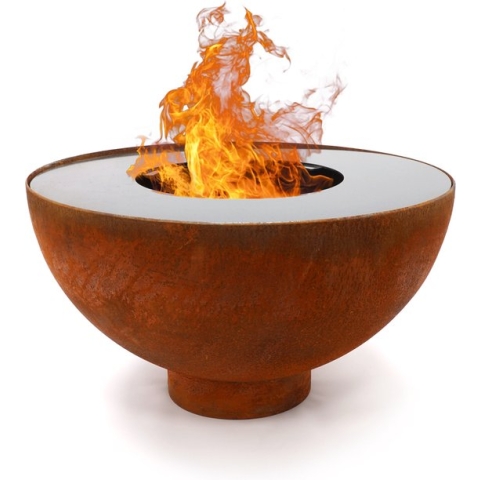 HEAT Outdoor Living Gystadt - Vuurschaal met Plancha Grill - Vuurkorf voor Buiten - Hoogwaardige Kwaliteit - Vuurkorf Schaal - Vuurkorf BBQ - 60x60x40cm