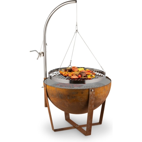 Blumfeldt Fire Globe vuurschaal - Vuurkorf en barbecue - Ø60cm - BBQ - Geschikt voor stoken met brandhout - Staal