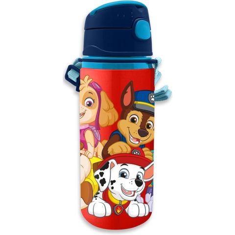 Paw Patrol drinkfles/drinkbeker/bidon met drinktuitje - rood - aluminium - 600 ml