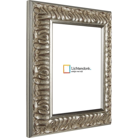Fotolijst - Fotokader - Barok Zilver  - 4,6 cm breed profiel - Fotomaat 13x18 - Helder glas - Art.nr. 10691613182