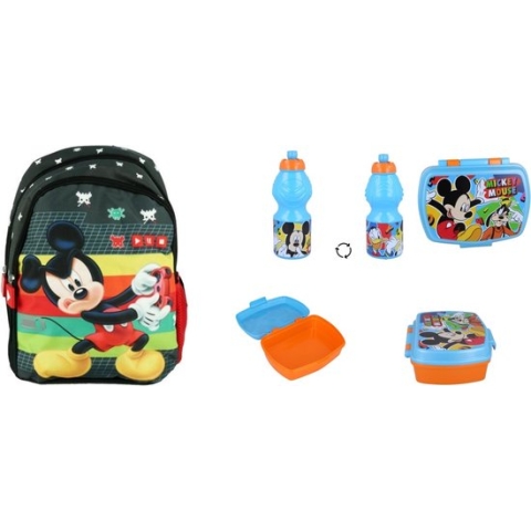 Mickey Mouse - Rugzak - 30 cm - 2 vakken - Broodtrommel - Drinkfles - Donald Duck