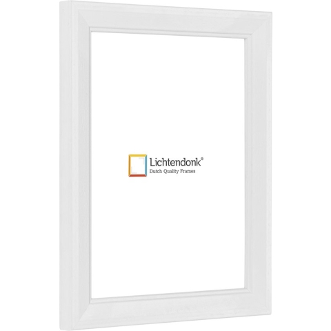 Fotolijst - Landelijke Stijl - Wit met zichtbare houtnerf - Fotomaat 50x60 - Helder glas - Art.nr. 1055001350602