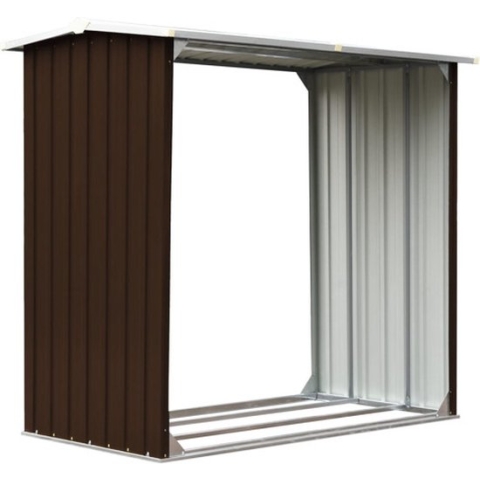 vidaXL-Haardhoutschuur-172x91x154-cm-gegalvaniseerd-staal-bruin
