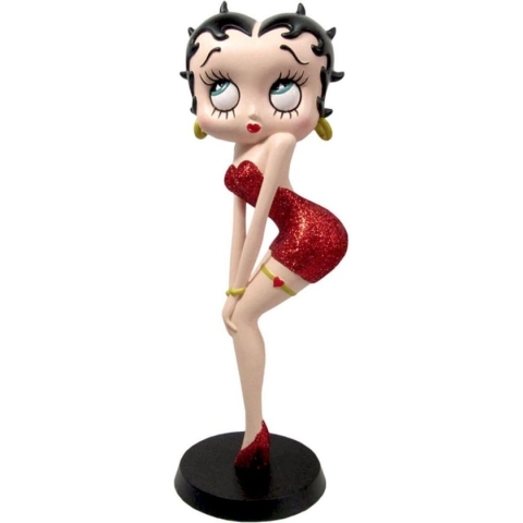 Betty Boop Klassieke Pose Beeld (Rood Glitter)