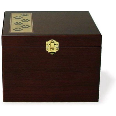 Paw Print Memory Chest - Herinneringsbox in hout - Asbeeld Dieren Urn Voor Uw Geliefde Dier - Kat - Hond - Paard - Konijn