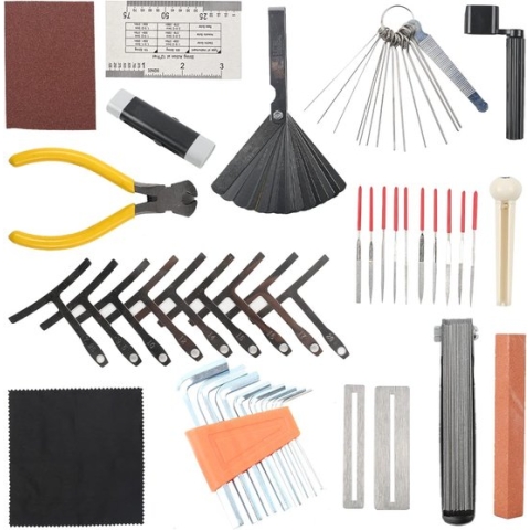 Reparatieset voor gitaar Gitaarreinigingsset Complete gitaargereedschapsset met draagtas 45-delig