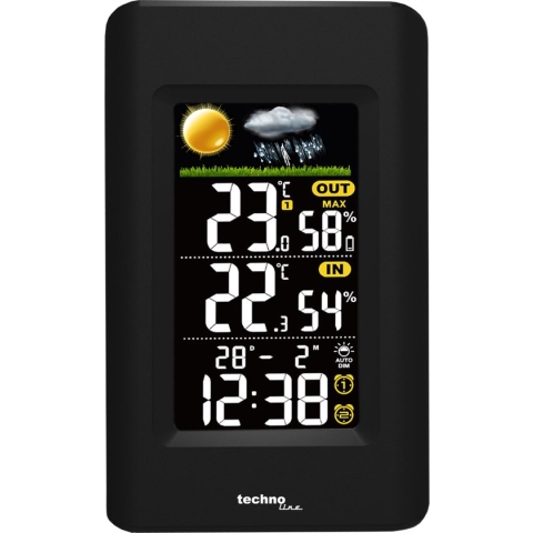 Digitale thermometer / hygrometer Weerstation met Buitensensor - Technoline WS 6447