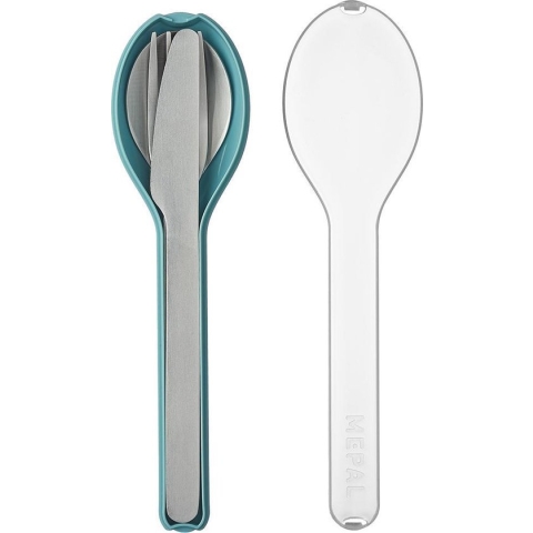 Mepal - Ellipse bestekset 3-delig - Mes, vork en lepel - RVS - Nordic green