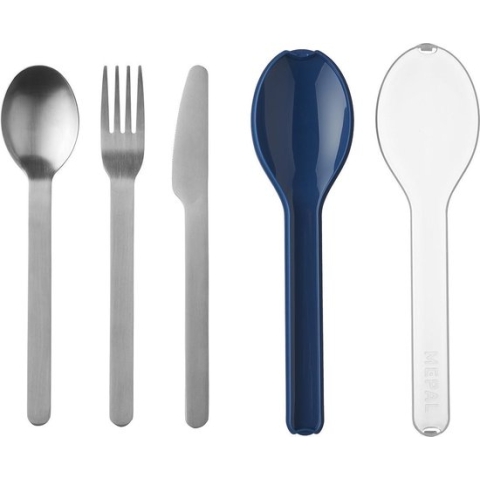 Mepal - Ellipse bestekset 3-delig - Mes, vork en lepel - RVS - Nordic denim
