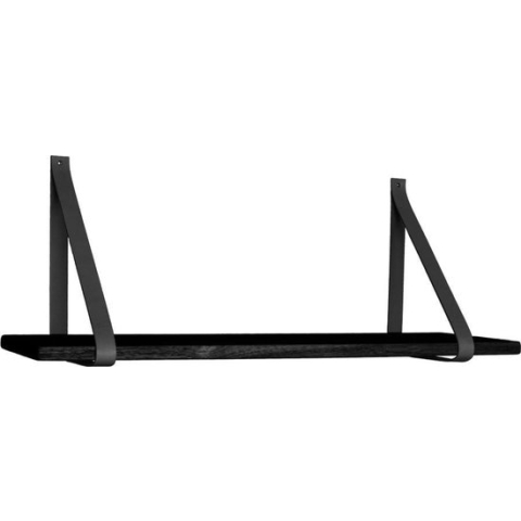 Forno Plank - Plank in zwart met zwarte lederen banden 120x20 cm