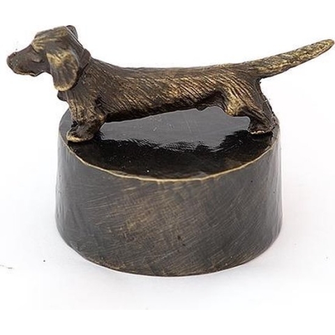 Teckel ruwharig staand - Verbronsd Honden Asbeeld Dieren Urn Voor Uw Geliefde Hond