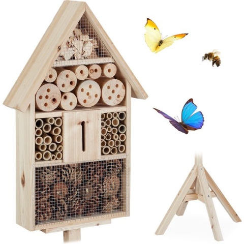 Relaxdays insectenhotel - bijenhotel - insectenhuis - bijenhuis - standaard - vlinderhuis