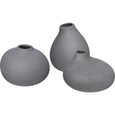 Blomus - NONA - Set van 3 vazen - Antracietgrijs