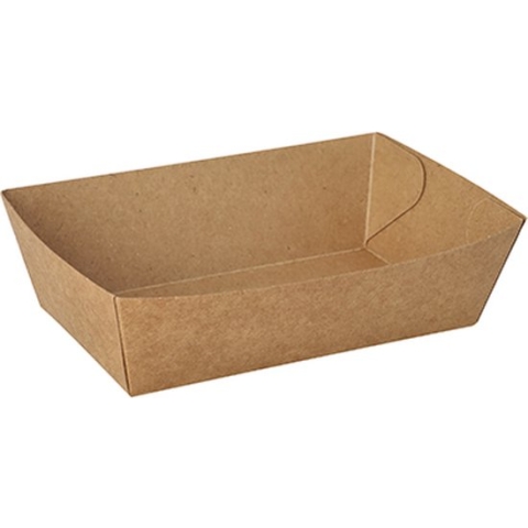 PAPSTAR Snackbakje, karton "pure" 4,3 cm x 13 cm x 7,8 cm bruin - 600 Stuks (12x50)
