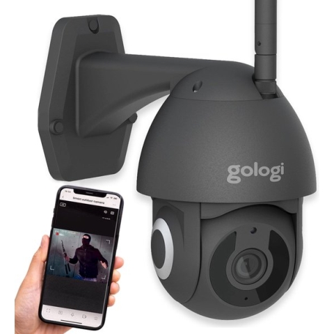 Gologi Superior Outdoorcamera - Buiten camera met nachtzicht - Beveiligingscamera - Security camera - 3MP - Met wifi en app - Met 32GB SD-kaart - Zwart