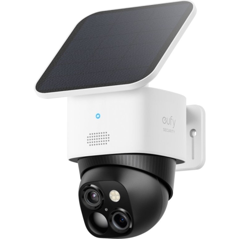 eufy Security SoloCam S340 - beveiligingscamera op zonne-energie - draadloze buitencamera - 360° bewaking - geen blinde vlekken - geen maandelijkse kosten - compatibel met HomeBase 3