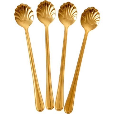 Rice dk - theelepel Lang - koffielepel lang - goudkleurig - set/4 stuk(s)