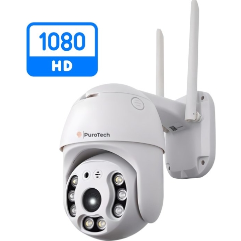 PuroTech Beveiligingscamera - Wifi Smart Waterproof IP66 - Draaibaar en kantelbaar - Voor Binnen & Buiten - 1080P HD - Dome IP Camera - Nachtzicht - Draadloos Internet - Met Recorder