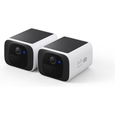 eufy security S220 SoloCam Dual Pack - Zwart en wit,Solar Security Camera - Wireless Outdoor Camera - Forever Power - 2K Resolution