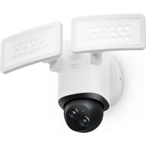 eufy Security Floodlight Camera E340 Wired - dubbele camera - 360° draaien en kantelen - 24/7 opnemen - dualband wifi - 2000 lumen - bewegingsdetectie - compatibel met HomeBase 3