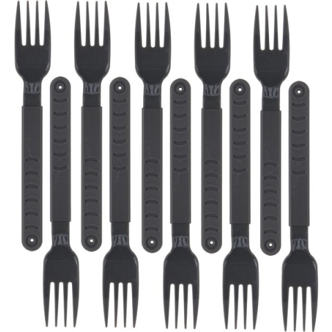 Excellent Houseware Vorken - 40x stuks - grijs - kunststof - 18 cm - herbruikbaar