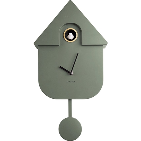 Karlsson Wandklok Modern Cuckoo - Thermoplast - Jungle groen