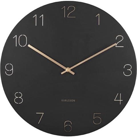 Wandklok Charm - Gegraveerde cijfers - Zwart - Ø40cm