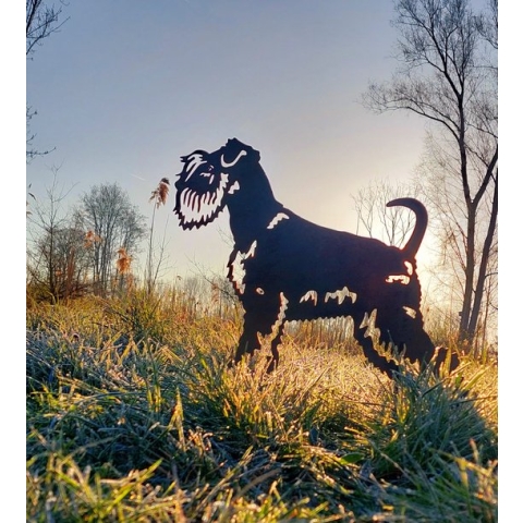 Schnauzer - silhouet hond - cortenstaal - NL product - ware grootte