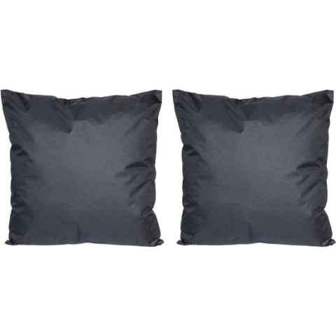 Set van 4x stuks bank/Sier kussens voor binnen en buiten in de kleur zwart 45 x 45 cm - Tuin/huis kussens